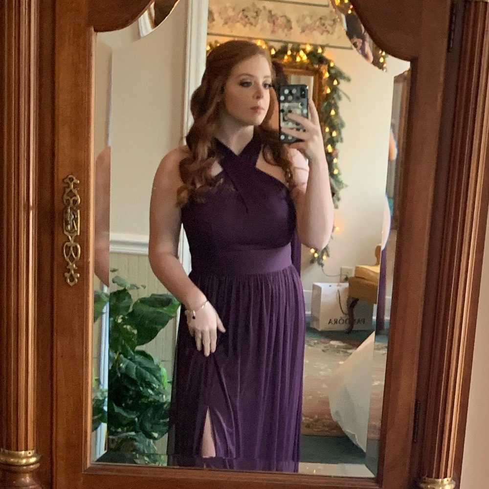 DAVIDS BRIDAL BRIDESMAID DRESS SIZE 12 PLUM